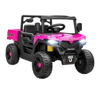 AIYAPLAY Kids Electric Car 12V Kids Ride on Car, UTV with Electric Dump Bed, 4-Wheel Suspension, Remote Control, Music, Horn, for 3-8 Ages, Pink