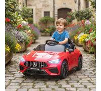 AIYAPLAY Licensed Mercedes AMG CLE 53 Kids Electric Car 12V for 3-6 Red | Ride On Car, Dual Motors, Remote Control, Suspension, LED Lights, Music, Auxiliary Wheels