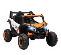 AIYAPLAY 12V Kids Ride On Car, Electric Car for Kids UTV with Remote Control, Slow Start, Suspension System, LED Lights, Music, USB Port, for Boys Girls 3-5 Years, Orange
