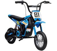 AIYAPLAY Kids Electric Motorbike, 24V Battery Powered Dirt Bike with 250W Motor, 6-16km/h, 7AH Batteries, 12" Inflatable Tires and Rear Suspension, Ride On Motorcycle for 8-12 Years Old, Blue