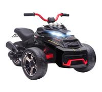 AIYAPLAY Kids Electric Ride On Car, 12V Battery Powered Ride On ATV with MP3 Player, Horn, 2 Speeds, LED Lights, 3 Wheeler Electric Vehicle Toy Car for Boys & Girls Ages 3-8, Black