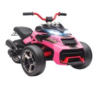 AIYAPLAY Kids Electric Ride On Car, 12V Battery Powered Ride On ATV with MP3 Player, Horn, 2 Speeds, LED Lights, 3 Wheeler Electric Vehicle Toy Car for Boys & Girls Ages 3-8, Pink