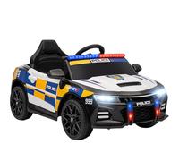 AIYAPLAY Kids Electric Ride on Police Car, 12V Battery Powered Cop Car with Remote Control, Music, Horn, Siren, Flashing Lights, Children Electric Vehicle for 3-5 Years, Multicoloured
