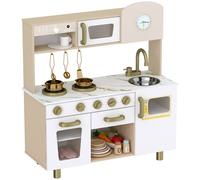 AIYAPLAY Kids Kitchen Playset with Rotating Coffee Machine for 3-6 Y, White AIYAPLAY White