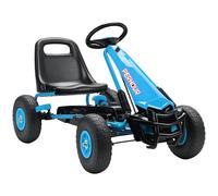 AIYAPLAY Kids Pedal Go Kart, Children Ride on Racer with Adjustable Seat, EVA Tyres, Manual Clutch, Brake, Go Cart for Kids 3-8 Years, Blue