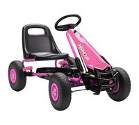 AIYAPLAY Kids Pedal Go Kart with Adjustable Seat for Kids 3-8 Years Pink
