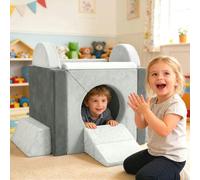 AIYAPLAY Kids Play Sofa, 12 Pieces Foam Modular Convertible Sofa - Grey