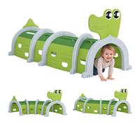 AIYAPLAY Kids Play Tunnel, Toddler Tunnel for Ages 3-6 Crawl and Climb, Play Tunnel for Kids with Crocodile Design, Kids Indoor Outdoor Playground, Green Green