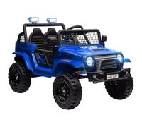 AIYAPLAY Kids Ride Age 3+ On Car, 12V Battery Powered Electric Truck with 4 Spring Suspension Wheels, Parental Remote Control, Music Horn LED Lights, Blue