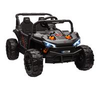 AIYAPLAY Kids Ride on Car, 12V Battery Powered Electric Truck with Remote Control, 4 Suspension Wheels, Horn, Lights, Music, USB, for Ages 3-5 Years, Black