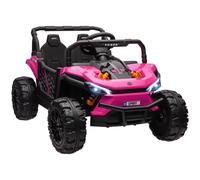 AIYAPLAY Kids Ride on Car, 12V Battery Powered Electric Truck with Remote Control, 4 Suspension Wheels, Horn, Lights, Music, USB, for Ages 3-5 Years, Pink