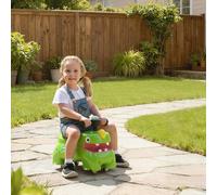 AIYAPLAY Kids Ride On Car, Dinosaur Shape Foot to Floor Slider with Under Seat Storage, Baby Toddler Walker with Light, Music and Sounds for 18-36 Months, Green