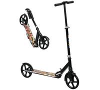 AIYAPLAY Kids Scooter, Foldable Kick Scooter with Adjustable Handlebar, 200mm Big Wheel, Rear Fender Brake, Gift for Ages 6-12 Years, Boys and Girls, Black