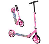 AIYAPLAY Kids Scooter, Foldable Kick Scooter with Adjustable Handlebar, 200mm Big Wheel, Rear Fender Brake, Gift for Ages 6-12 Years, Boys and Girls, Pink