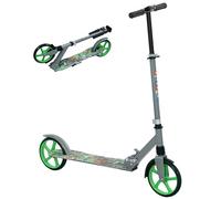 AIYAPLAY Kids Scooter, Foldable Kick Scooter with Adjustable Handlebar, 200mm Big Wheel, Rear Fender Brake, Gift for Ages 6-12 Years, Boys and Girls, Green