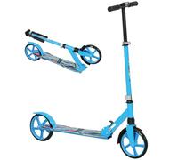 AIYAPLAY Kids Scooter, Foldable Kick Scooter with Adjustable Handlebar, 200mm Big Wheel, Rear Fender Brake, Gift for Ages 6-12 Years, Boys and Girls, Blue