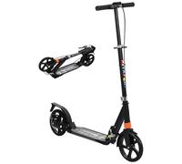 AIYAPLAY Kids Scooter for Ages 6-12 Years, Foldable Kick Scooter with 4 Levels, Adjustable Handlebar, Dual Brake System, 200mm Wheels, ABEC-7 Bearings, Black