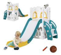 Aiyaplay 4 In 1 Kids Slide For Indoor Use, For Toddler 1-3 Years Old, Yellow, Yellow