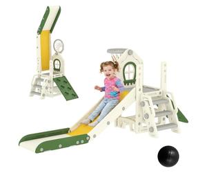AIYAPLAY Kids Slide Foldable 4 in 1 for Boys Girls Age 1-3 Cream White