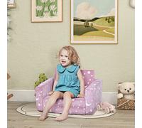 AIYAPLAY 2 in 1 Kids Folding Bed with Glow in The Dark Cosmic Design, Pink