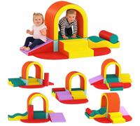 AIYAPLAY Kids Soft Play Set 10PCs Climbing Blocks for Toddlers 12-36 Months | PU Leather Foam, Climb and Crawl, Soft Play Equipment, Educational Toys for Motor Development