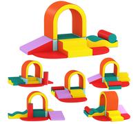 AIYAPLAY Kids Soft Play Set, 10PCs PU Leather Foam Climbing Blocks for Climb and Crawl, Educational Toys for Motor Development