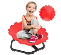 AIYAPLAY Kids Spinning Chair for Autism Flower Shaped Non-Slip Base Red