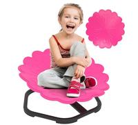 AIYAPLAY Kids Spinning Chair for Autism, Sensory Swivel Chair for ADHD Children, Flower Shaped Sit and Spin Wobble Chair with Metal Base & Non-Slip, Sensory Balance Toy for 3-8 Years Old, Pink