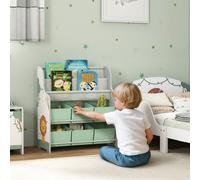 AIYAPLAY Kids Storage Unit with 6 Fabric Drawers & 2-Tier Sling Rack, Green AIYAPLAY Green