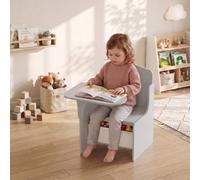 Aiyaplay Kids Table And Chair Set, Toddler Desk Chair With Storage Bin Grey