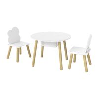 AIYAPLAY Kids Table and Chairs Set with Storage Bag Toddler Table and Chairs Set 3 Piece for Playroom White
