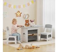 AIYAPLAY Kids Table & Chair Set with 6 Removable Drawers, Light Grey AIYAPLAY Light Grey