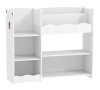 AIYAPLAY Kids Toy Storage Unit, Bear Design Kids Bookshelf and Toy Organiser, for Bedroom, Nursery, Playroom, White