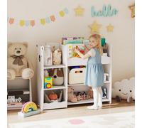 Aiyaplay Kids Toy Storage Unit, Three Tier Kids Bookshelf For Nursery, White