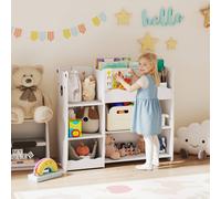 AIYAPLAY kids Toy storage unit, three tier Kids Bookshelf for Nursery, White AIYAPLAY White