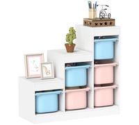 Aiyaplay 3-Layer Kids Toy Storage Unit With 6 Removable Bins, Multi-Colour