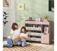 Aiyaplay Kids Toy Storage With 9 Removable Boxes, Toy Storage Units, Pink