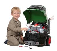 AIYAPLAY Kids Truck Engine Toy, Toy Steering Wheel, Ages 3-6 Years, Green | with Spray, Lights and Sounds, Agricultural Vehicle Mechanic Repair Set, Educational Construction Gifts, Boys Girls