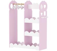 AIYAPLAY Kids Wardrobe, Children Dress Up Storage with Mirror, Clothes Rail, Shelves, Hangers for Girls Boys Bedroom Nursery Pink