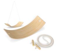 AIYAPLAY Kids Wooden Balance Board with Rope Curvy for Toddler 3-6 Years
