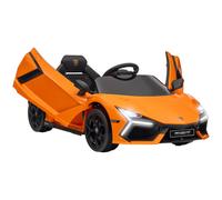 AIYAPLAY Lamborghini Revuelto Licensed Kid Electric Car, 12V Kids Electric Ride On with Butterfly Doors, Suspension, Remote Control, LED Lights, Horn, USB, MP3 for 3-5 Years, Orange