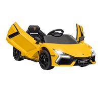 AIYAPLAY Lamborghini Revuelto Licensed Kid Electric Car, 12V Kids Electric Ride On with Butterfly Doors, Suspension, Remote Control, LED Lights, Horn, USB, MP3 for 3-5 Years, Yellow