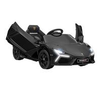 AIYAPLAY Lamborghini Revuelto Licensed Kid Electric Car, 12V Kids Electric Ride On with Butterfly Doors, Suspension, Remote Control, LED Lights, Horn, USB, MP3 for 3-5 Years, Black