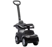 AIYAPLAY Land Rover Discovery Licensed Ride On Car, 2-in-1 Baby Push Car with Removable Push Handle, Foot to Floor Slider with Storage, Protective Guardrail, for Toddlers 18-36 Months, Black