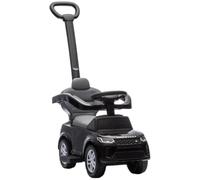AIYAPLAY Land Rover Discovery Licensed Ride On Car 2-in-1 Push Car Black | Removable Push Handle, Foot to Floor Slider with Storage, Protective Guardrail, Toddlers 18-36 Months