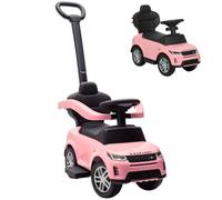 AIYAPLAY Land Rover Discovery Licensed Ride On Car 2-in-1 Push Car Pink | Removable Push Handle, Foot to Floor Slider with Storage, Protective Guardrail, Toddlers 18-36 Months