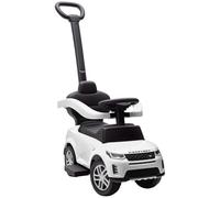 AIYAPLAY Land Rover Discovery Licensed Ride On Car, 2-in-1 Baby Push Car with Removable Push Handle, Foot to Floor Slider with Storage, Protective Guardrail, for Toddlers 18-36 Months, White