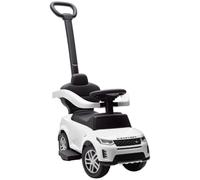 AIYAPLAY Land Rover Discovery Licensed Ride On Car 2-in-1 Push Car White | Removable Push Handle, Foot to Floor Slider with Storage, Protective Guardrail, Toddlers 18-36 Months