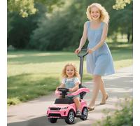 AIYAPLAY LAND ROVER Licensed Baby Push Car, 2-in-1 Ride on Car - 84L x 40W x 94.5H cm - Pink