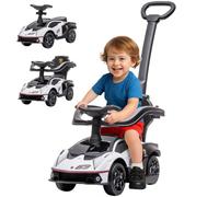 AIYAPLAY Licensed 2 in 1 Baby Ride on Push Car No Power 1-3 Years White